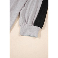 Gray Colorblock Ribbed Collared Oversized Sweatshirt - M thumbnail