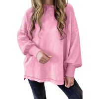 Strawberry Pink Mineral Wash Drop Shoulder Pullover Sweatshirt - 2XL thumbnail