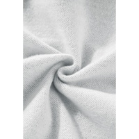 Light Grey Solid Color Fleece Lined Drawstring Hoodie with Pocket - 2XL thumbnail