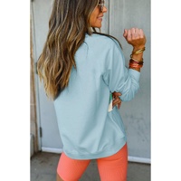 Beau Blue Rainbow Colorblock Striped Pullover Sweatshirt - L thumbnail