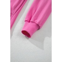 Bonbon Solid O Neck High Low Hem Pullover Sweatshirt - L thumbnail