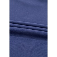 Navy Blue Plain Drop Shoulder Crewneck Pullover Sweatshirt - L thumbnail