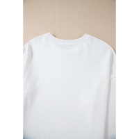 White Bowknot Pattern Drop Shoulder Loose Sweatshirt - 2XL thumbnail