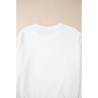 White Terry Halloween Pumpkin Patched Pattern Pullover Sweatshirt - L thumbnail