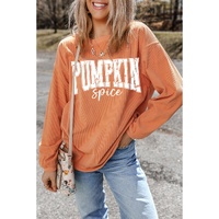 Orange PUMPKIN Spice Graphic Corded Crewneck Sweatshirt - L thumbnail