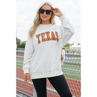 White TEXAS Graphic Drop Shoulder Crewneck Sweatshirt - L thumbnail