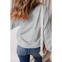 Gray Halloween Ghost Print Crewneck Drop Shoulder Sweatshirt - XL thumbnail