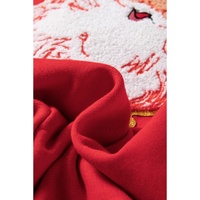 Red Santa Claus Graphic Crewneck Raglan Sleeve Christmas Sweatshirt - S thumbnail