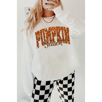 Beige Heat-transfer PUMPKIN Season Printed Crewneck Thanksgiving Sweatshirt - 2XL thumbnail
