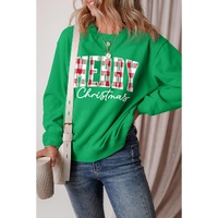 Dark Green Merry Christmas Heat Transfer Graphic Sweatshirt - 2XL thumbnail