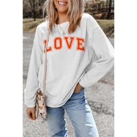 White LOVE Printed Crewneck Valentines Pullover Sweatshirt - XL thumbnail