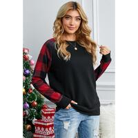 Azura Exchange Plaid Long Sleeve Sweatshirt - S thumbnail