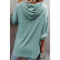 Azura Exchange High and Low Hem Hoodie with Buttoned Detail - M thumbnail