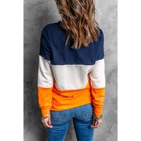 Azura Exchange Colorblock Sweatshirt with Contrast Stitching and Slits - M thumbnail