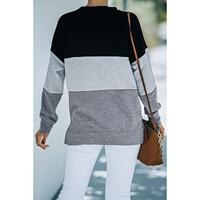 Azura Exchange Black Contrast Stitching Sweatshirt with Slits - 2XL thumbnail