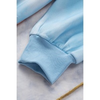 Sky Blue Colorblock Kangaroo Pocket Plus Size Hoodie - 4X thumbnail