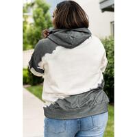 Azura Exchange Gray Tie-Dyed Color Block Plus Size Hoodie - 4X thumbnail