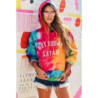 Azura Exchange Not Today Satan Tie Dye Hoodie - 95% Polyester 5% Elastane - S thumbnail