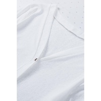 White Solid Color Open-Front Buttons Cardigan - 2XL thumbnail