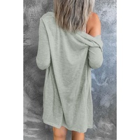Solid Color Open-Front Buttons Cardigan - M thumbnail