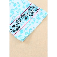 Multicolor Long Sleeve Tassel Tie Floral Kimono - M thumbnail