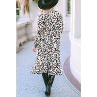 Azura Exchange Leopard Pocketed Open Front Duster Cardigan - S thumbnail