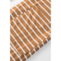 Brown Striped Side Pockets Open Front Cardigan - 2XL thumbnail