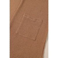 Chestnut Long Waffle Knit Cardigan with Pockets - L thumbnail