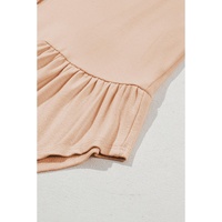 Jet Stream Ruffled V Neck Buttoned V Neck Shirt - L thumbnail