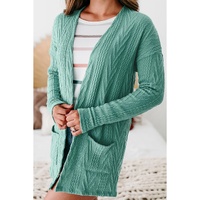 Canton  Solid Textured Open Front Cardigan with Pocket - L thumbnail