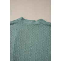 Canton Textured Knit Side Pockets Open Front Cardigan - M thumbnail