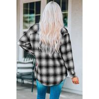 Azura Exchange Plaid Buttons Pocketed Shacket - M thumbnail