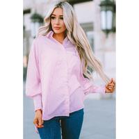 Azura Exchange Striped Boyfriend Shirt with Pocket - M thumbnail