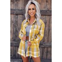 Azura Exchange Plaid Button Up Patch Pocket Shirt - L thumbnail