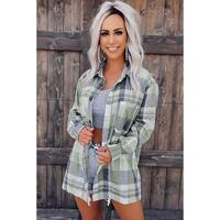 Azura Exchange Plaid Button Up Patch Pocket Shirt - M thumbnail