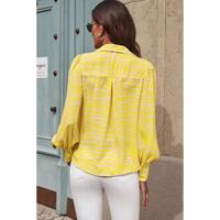 Azura Exchange Zebra Stripes Print Lantern Sleeve Shirt - M thumbnail