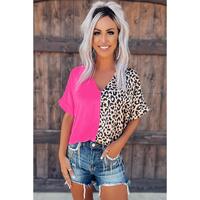 Azura Exchange Leopard Color Block Blouse - L thumbnail