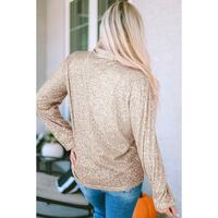 Azura Exchange Sequin Collared Bust Pocket Buttoned Shirt - M thumbnail