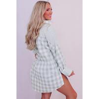 Azura Exchange Checked Patchwork Long Sleeve Shirt - M thumbnail
