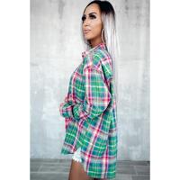 Azura Exchange Plaid Button Down Split Shirt - M thumbnail
