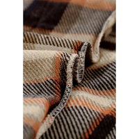 Orange Geometric Plaid Print Pocketed Shacket - M thumbnail