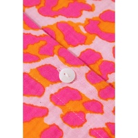 Rose Leopard Printed Button Up Loose Shirt - XL thumbnail