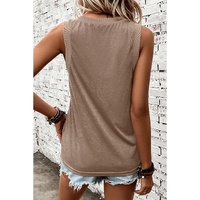 Simply Taupe Ribbed V Neck Tank - L thumbnail