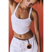 White Athletic Ribbed Cropped Cami Top - XL thumbnail