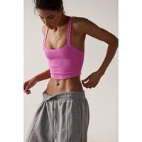 Bonbon Athletic Ribbed Cropped Cami Top - L thumbnail