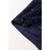 Dirty blue Sequined Deep V Neck Buttoned Tank Top - L thumbnail
