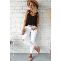 Azura Exchange Black V Neck Knotted Shoulder Vest - L thumbnail
