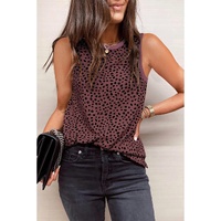 Azura Exchange Red Leopard Print Round Neck Tank Top - M thumbnail