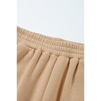 Parchment Solid Half Button Sweatshirt and High Waist Sweatpants Set - 2XL thumbnail