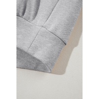 Gray Solid Exposed Seams Hoodie and Joggers Activewear Set - M thumbnail